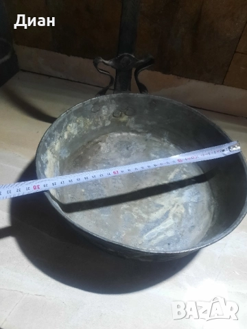 Меден,бакърен тиган, снимка 2 - Антикварни и старинни предмети - 52228203