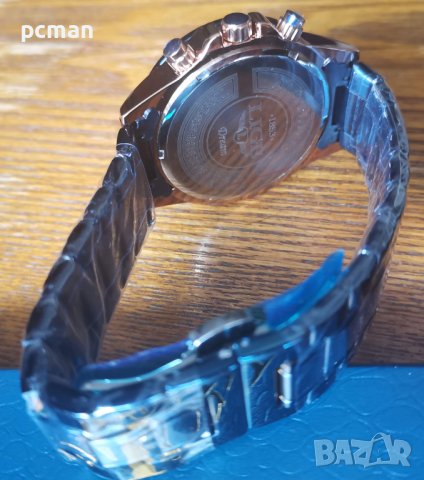 Lige Gold Blue 9982 Луксозен мъжки кварцов часовник с метална верижка, снимка 10 - Мъжки - 40194134