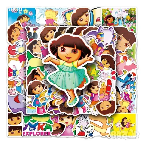 50 бр Дора Изследователката самозалепващи лепенки стикери за украса декор картонена торта , снимка 4 - Други - 49937416
