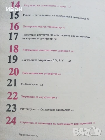 24 прости електронни устройства за самостоятелно изпълнение - М.Новаковска,В.Новаковски - 1989г., снимка 5 - Специализирана литература - 51390914