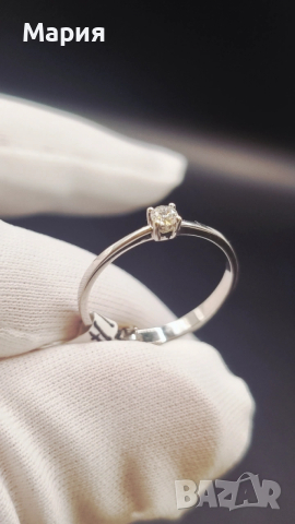ЗЛАТЕН ПРЪСТЕН С ДИАМАНТ , снимка 2 - Пръстени - 53209494