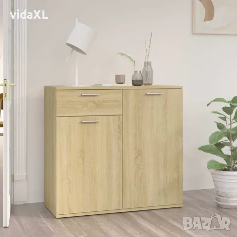 vidaXL Бюфет, дъб сонома, 80x36x75 см, инженерно дърво, снимка 2 - Бюфети - 56147840