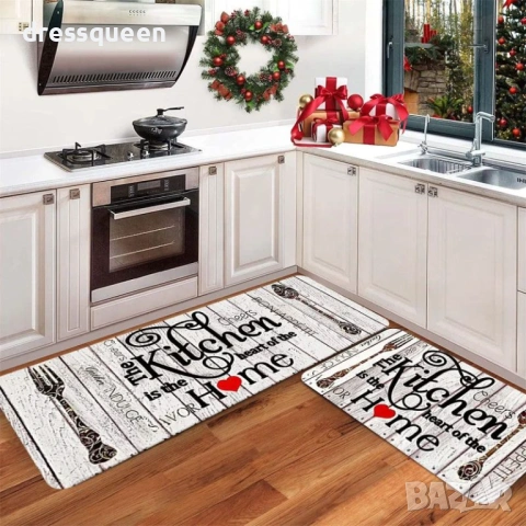 4569 Комплект 2 бр. кухненски пътеки – Водоустойчиви, Антиплъзгащи, Лесни за почистване
