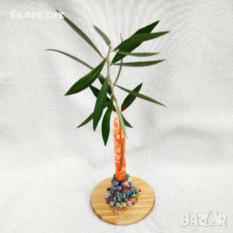 Вази с епруветки. Дърво, полускъпоценни камъни, мъниста, хербарий. Богат избор, снимка 5 - Вази - 50040794