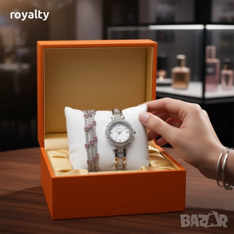 Дамски комплект часовник и гривна ZAVINO Quartz – стил и точност в едно, снимка 4 - Бижутерийни комплекти - 52122205