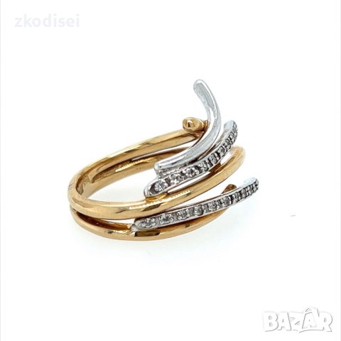 Златен дамски пръстен 6,93гр. размер:50 14кр. проба:585 модел:22168-6, снимка 3 - Пръстени - 44395042