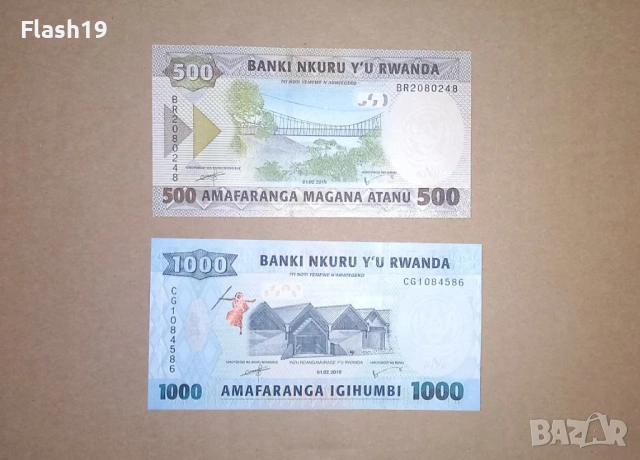 Руанда 500 / 1000 франка 2019 UNC