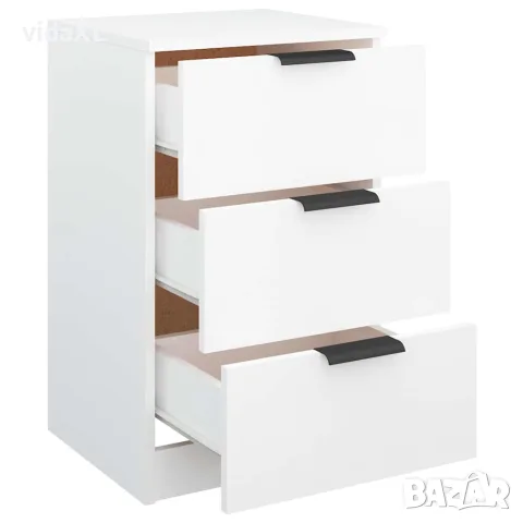 vidaXL Нощни шкафчета, 2 бр, Бял, 40x36x65 см, снимка 6 - Шкафове - 56147966
