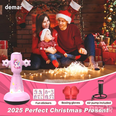 Надуваема боксова круша за деца 3-8 години, 147 см, боксови ръкавици, снимка 7 - Други - 53391238