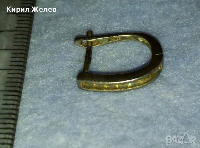 ВЕЛИКОЛЕПНА СРЕБЪРНА СКЪПОЦЕННА ОБЕЦА СРЕБРО 925 АНГЛИЯ с БЛЕСТЯЩИ ФАСЕТ ЦИРКОНИ 40051, снимка 4 - Обеци - 42475606