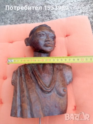 Африканска дървена скулптура ръчно резбована, снимка 4 - Антикварни и старинни предмети - 41248692