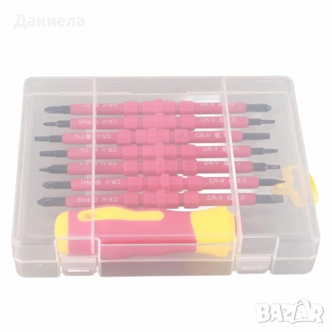 Професионален комплект двустранни изолирани отвертки с дръжка - 14в1, снимка 6 - Отвертки - 53256938