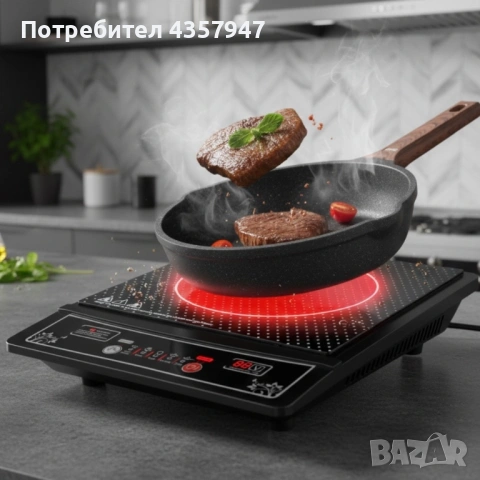 Индукционен котлон Cheffinger – 2000W с дигитален дисплей и таймер, снимка 4 - Котлони - 53156746