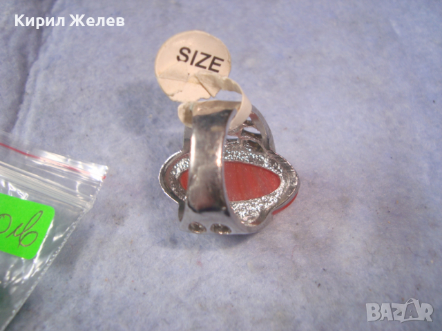 КРАСИВ НОВ ФЕШЪН АРТ ПОСРЕБРЕН СКЪПОЦЕНЕН ПРЪСТЕН с ЮВЕЛИРНО ШЛИФОВАН и ПОЛИРАН КАМЪК АХАТ 26607, снимка 7 - Пръстени - 36393684