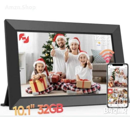 10.1" Smart Цифрова рамка за снимки дигитална фоторамка 1280х800 HD IPS сензорен екран, снимка 2 - Друга електроника - 48621394