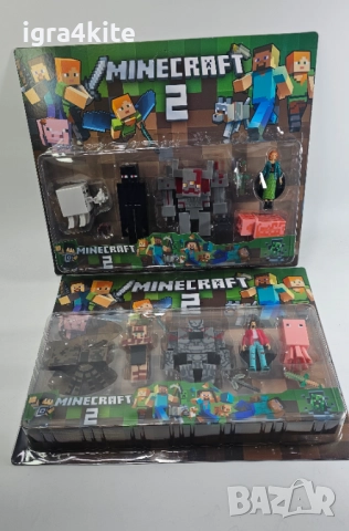Minecraft 2 - Комплект 5 бр. фигурки / 2 модела + аксесоари, снимка 3 - Играчки за стая - 52859179