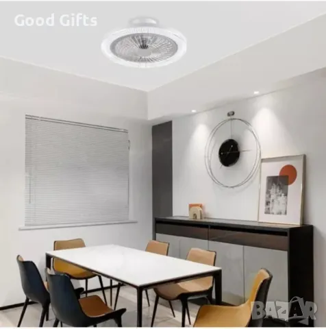 2в1 Smart LED RGB Лампа Вентилатор за таван с дистанционно , снимка 2 - Лед осветление - 48789477