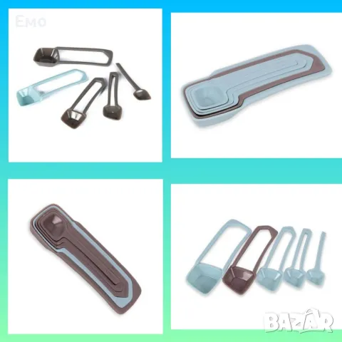 Комплект мерителни лъжички, кафяви, сини