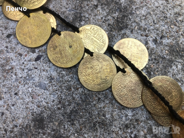 автентичен възрожденски накит за народна носия /гердан, пендари, позлата/, снимка 4 - Антикварни и старинни предмети - 51541364