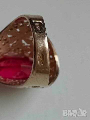 Руски златен пръстен с рубин 1, снимка 6 - Пръстени - 42462036