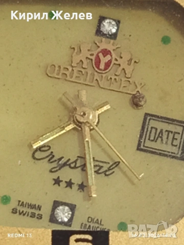 Стар механичен часовник OREINTEX CRISTAL за КОЛЕКЦИОНЕРИ 51878, снимка 6 - Мъжки - 53495154