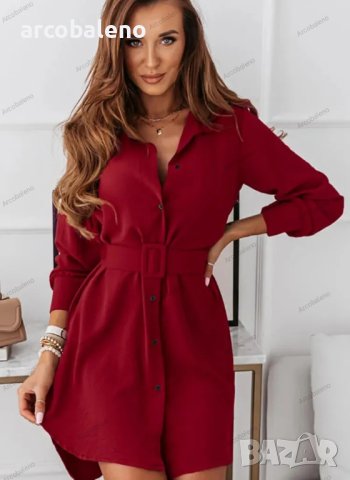 Елегантна дамска ежедневна рокля (риза), 3цвята , снимка 2 - Рокли - 42079548