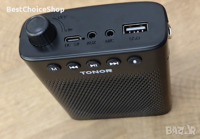 Усилвател на глас с микрофон слушалки, мегафон, презареждаема PA система - TONOR K10, снимка 5 - Слушалки и портативни колонки - 53616286