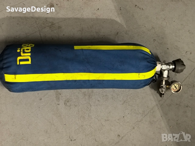 Dräger бутилка е композитна карбонова 6.8 литра / 300 bar с аксесоари, снимка 7 - Водни спортове - 53107641