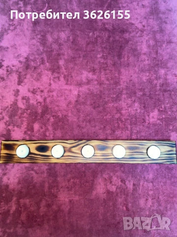 Дървен свещник , снимка 2 - Декорация за дома - 53210059