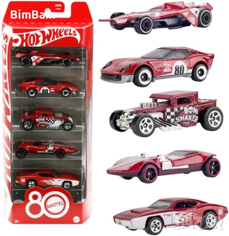 Комплект метални колички Hot Wheels 80th Anniversary / Mattel