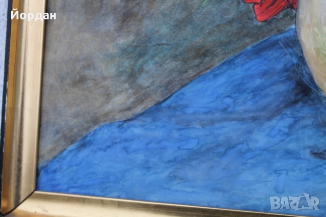 Немска картина смесена техника , снимка 2 - Антикварни и старинни предмети - 36053497