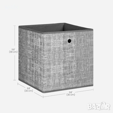 Сгъваема кутия за съхранение 30x30x30 см,сиво, снимка 2 - Други стоки за дома - 53733019