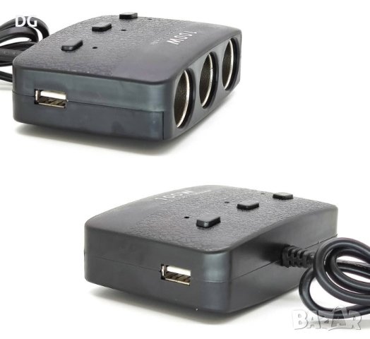 Разклонител за запалка 3-ка + 2 USB 1636, снимка 2 - Аксесоари и консумативи - 42420825