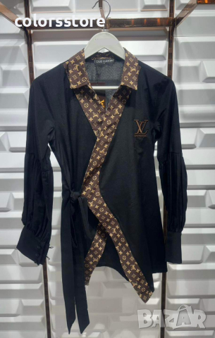 Черна риза Louis Vuitton кодIM101M, снимка 2 - Ризи - 44739795