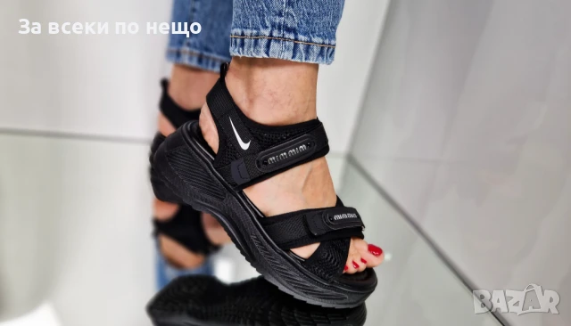 Nike Дамски Черни Сандали Найк от 36 до 41 номер Код P748, снимка 2 - Сандали - 50679029