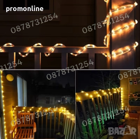 Силиконов Маркуч 20м. Топла Светлина за Коледна Украса Водоустойчив, снимка 5 - Други - 52513662