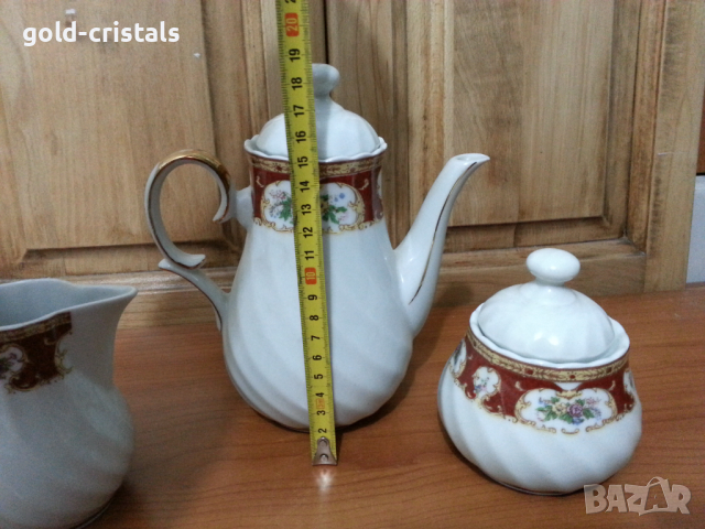 Стар български порцелан чийник захарница латиера, снимка 4 - Антикварни и старинни предмети - 36163991