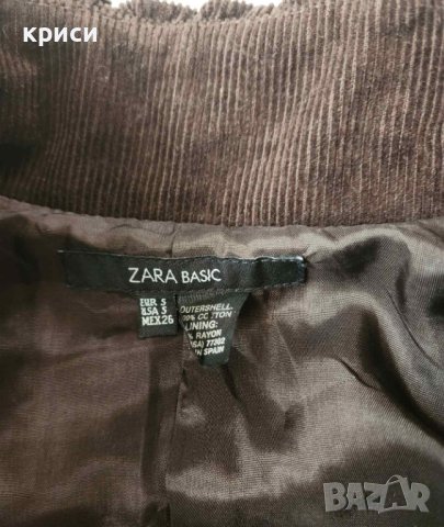 Дамско дълго кафяво манто на Zara размер S, снимка 6 - Палта, манта - 44368290