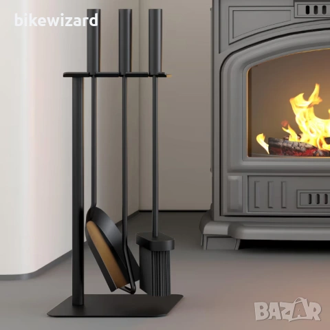 Комплект инструменти за камина  със стойка – четка, лопата, ръжен  НОВИ