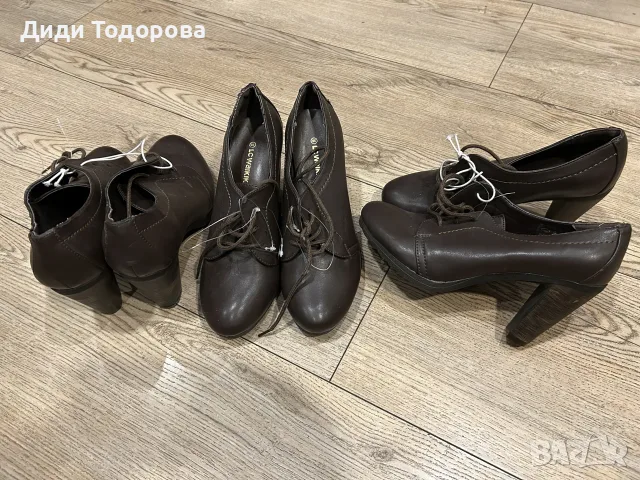 Дамски елегантни обувки на ток с връзки LC Waikiki - Тъмнокафяви, снимка 2 - Дамски обувки на ток - 56229823