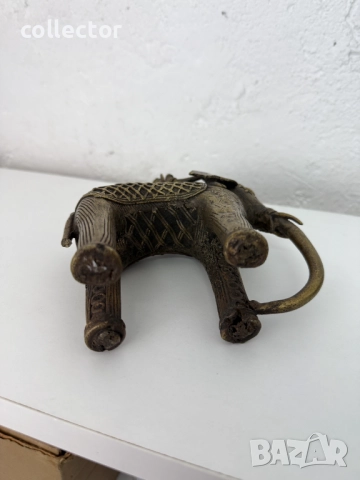 Стара индийска фигура на погонщик със слон. №7583, снимка 9 - Антикварни и старинни предмети - 52316658