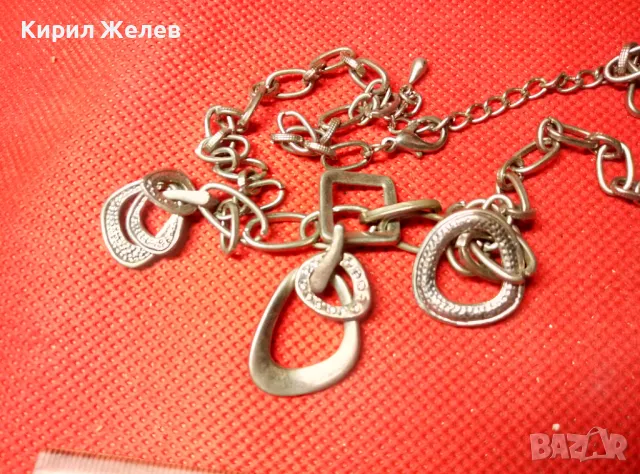 ШИКОЗНО ПОСРЕБРЕНО ФЕШЪН АРТ КОЛИЕ ОГЪРЛИЦА с ФАСЕТИРАНИ ЦИРКОНИ 47370, снимка 7 - Колиета, медальони, синджири - 47298467