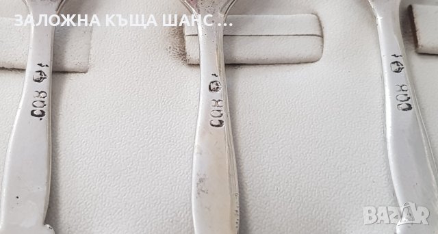 Винтидж комплект 12 бр красиви десертни вилици от сребро 800 проба, снимка 7 - Други ценни предмети - 40406585