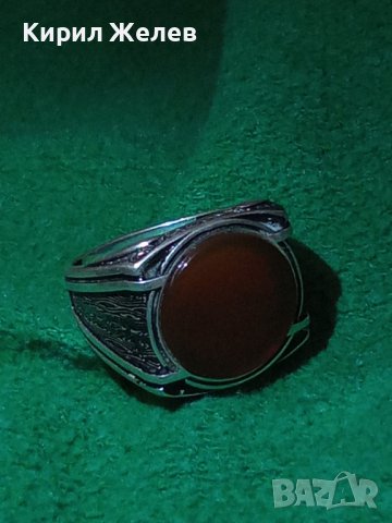 МАЙСТОРСКИ СРЕБЪРЕН МАСИВЕН ПРЪСТЕН с ШЛИФОВАН КАРНЕОЛ ОКСИДИРАНО СРЕБРО 925 ЮВЕЛИРНА ИЗРАБОТА 22380, снимка 18 - Пръстени - 33045520