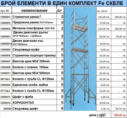 Елементи за метално Zn скеле, снимка 2 - Строителни материали - 42278884