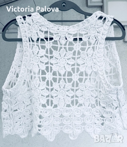 Елегантен Бял Crochet Елек от Drôle de Copine Paris, снимка 8 - Корсети, бюстиета, топове - 53740004