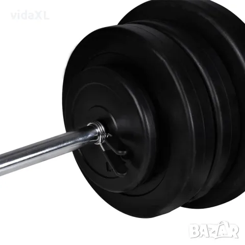 vidaXL Комплект лежанка със стойка за лост, щанга и дъмбели, 60,5 кг, снимка 7 - Спортна екипировка - 56146395