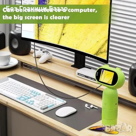 Нов Преносим микроскоп за деца 500-1000X с видео и фото функции, снимка 6 - Образователни игри - 48982327