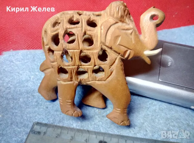 АФРИКАНСКО ДЪРВЕНО СЛОНЧЕ Стара ФИГУРКА ФИНА РЪЧНА МАЙСТОРСКА АЖУРНА ИЗРАБОТКА ДЪРВОРЕЗБА 38116, снимка 4 - Колекции - 47685610
