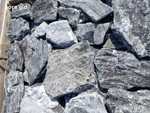 Сив стенен камък гнайс (rock face) - за зидове и огради, снимка 5 - Строителни материали - 52393888